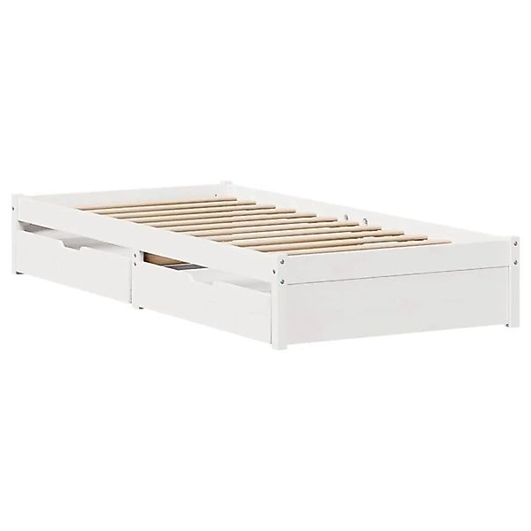 vidaXL Massivholzbett ohne Matratze Weiß 75x190 cm Kiefernholz 3301647 günstig online kaufen