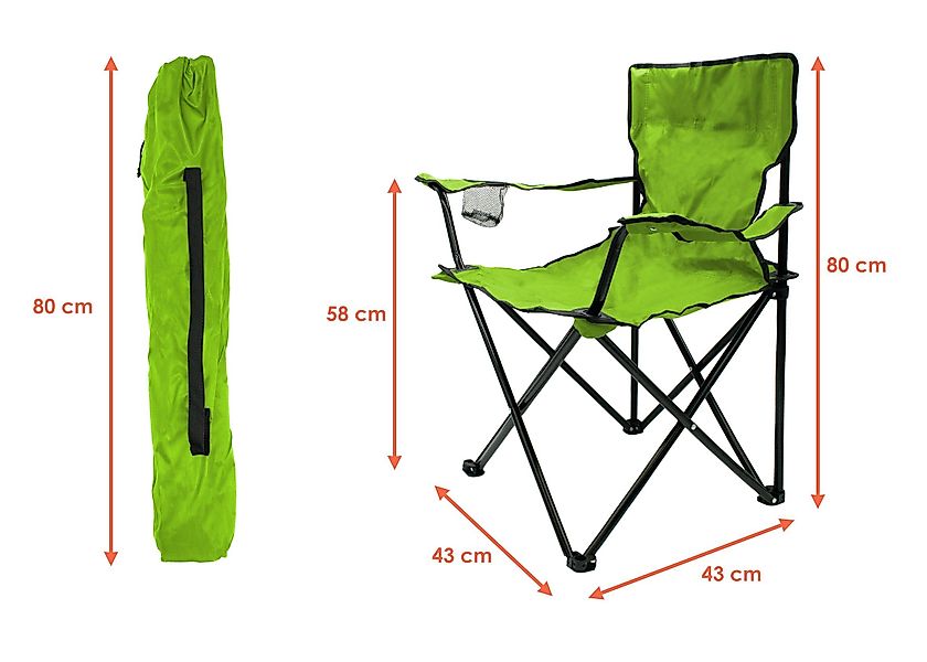 Spetebo Campingstuhl Campingstuhl mit Getränkehalter - günstig online kaufen