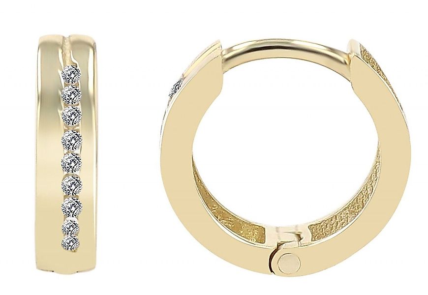Adelia´s Paar Creolen Damen Creolen aus Gold 333 und Zirkonia Ø 9 mm günstig online kaufen