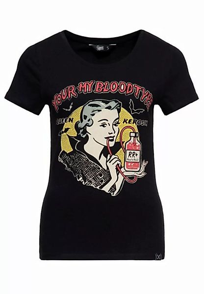 QueenKerosin Print-Shirt You're my blood type (1-tlg) mit Vampir-Artwork günstig online kaufen