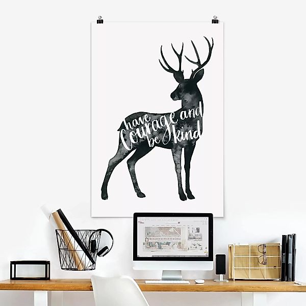 Poster - Hochformat Tiere mit Weisheit - Hirsch günstig online kaufen