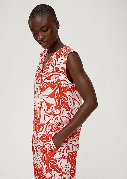 s.Oliver Blusentop Viskosebluse mit Raffung Paspel günstig online kaufen