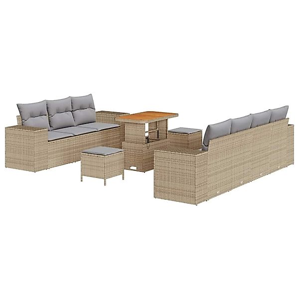 vidaXL Garten-Sofa-Set 10-Tlg Beige Poly Rattan 3361972 günstig online kaufen
