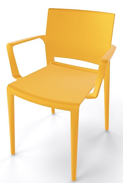 Robuster Stapelstuhl Bakhita B - mit Armlehne für Garten und Wohnbereich ge günstig online kaufen