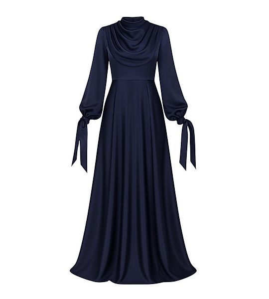 fashionshowcase Abendkleid Damen - Elegantes Kleid aus Satin - Langärmliges günstig online kaufen