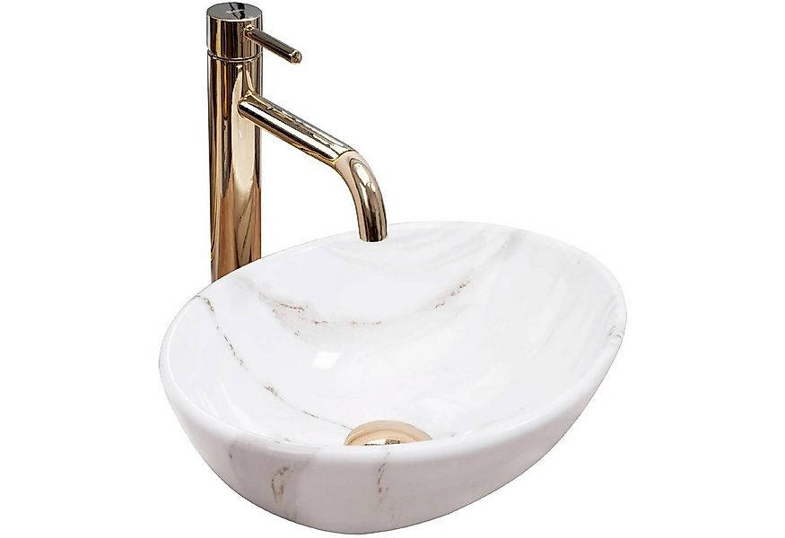 GTM Design Aufsatzwaschbecken Modern Waschbecken ohne Hahnloch Elegant Aufs günstig online kaufen