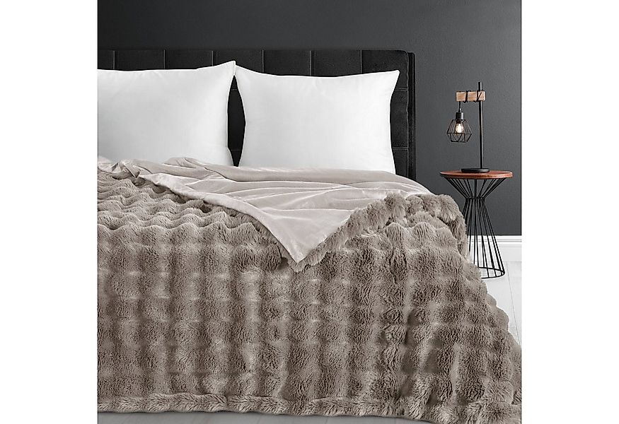 Eurofirany Bettüberwurf Weiche Tagesdecke mit Fellstruktur, 3D-Muster, 200x günstig online kaufen