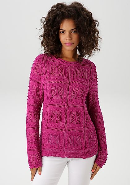 Aniston CASUAL Strickpullover im attraktiven Ajour-Muster-Mix günstig online kaufen