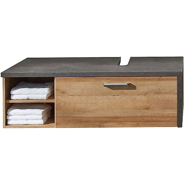 Trendteam Waschbeckenunterschrank Eiche Riviera Honig 123 cm günstig online kaufen