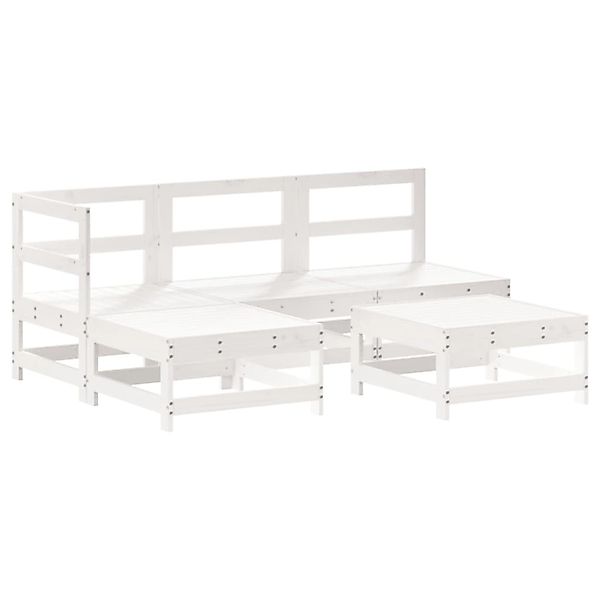 vidaXL 5-tlg Garten-Lounge-Set Weiß Massivholz Kiefer Modell 11 günstig online kaufen