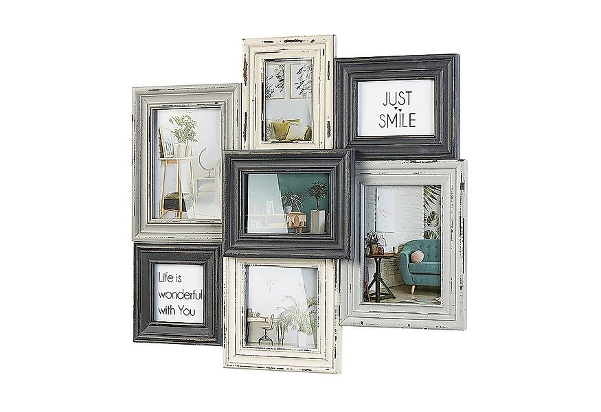 Kobolo Bilderrahmen Collage Bilderhalter Fotorahmen NOSTALGIE in weiß und g günstig online kaufen