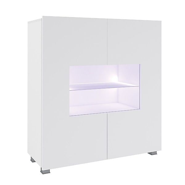 Lomadox Highboard CAIRNS-132, in weiß Hochglanz, günstig online kaufen