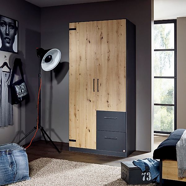 rauch Drehtürenschrank "Holmes", im Industrial Style, mit Schubkästen, mit günstig online kaufen