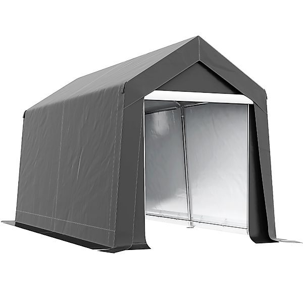 Outsunny Garagenzelt Stahl PE Dunkelgrau 210L x 360B x 235H cm günstig online kaufen