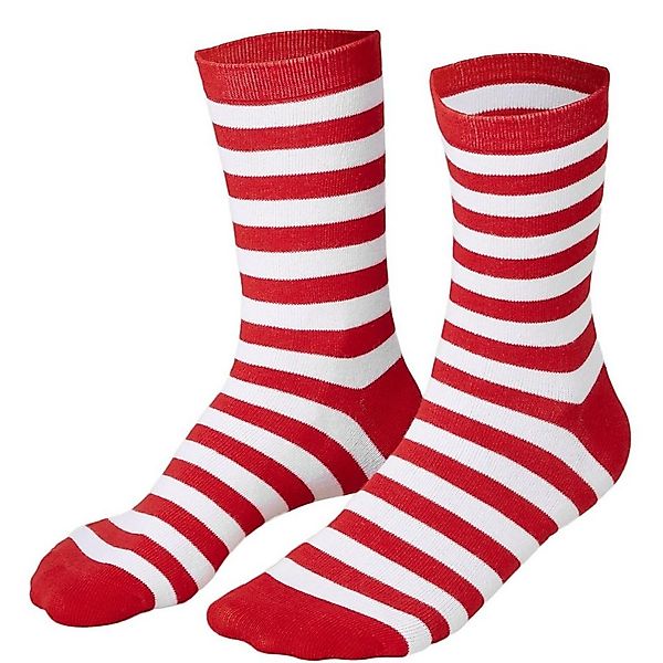 dressforfun Kuschelsocken Weihnachtssocken gestreift weiß-rot günstig online kaufen