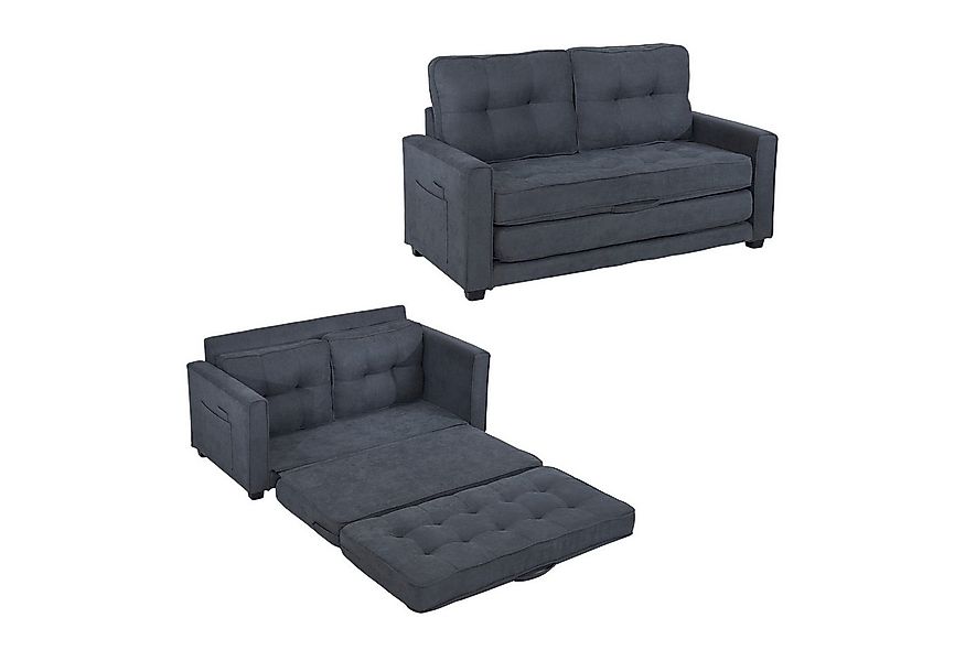 Ulife Schlafsofa Modernes 2-Sitzer-Sofa mit Seitenfächern, Schlaffunktion, günstig online kaufen