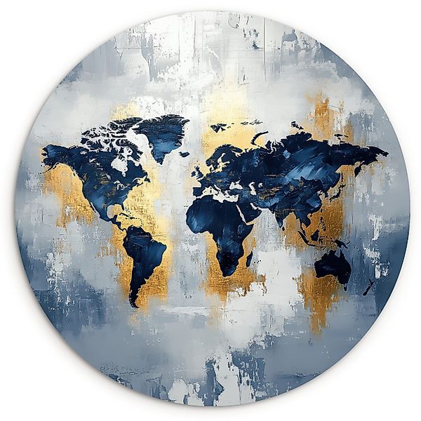 MuchoWow Gemälde Weltkarte - Blau - günstig online kaufen