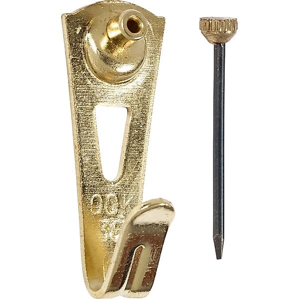 Wandhaken Stahl Vermessingt Gr. 2 4 Stück günstig online kaufen