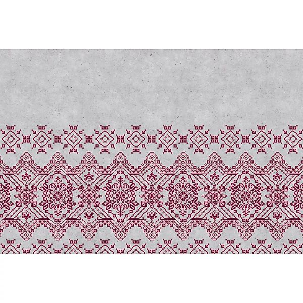 Fototapete Mosaik Abstrakt Rot Weiß 4,00 m x 2,70 m FSC® günstig online kaufen
