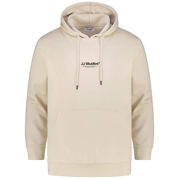 Jack&Jones Hoodie mit Label-Print Farbe beige Größe: 5XL günstig online kaufen
