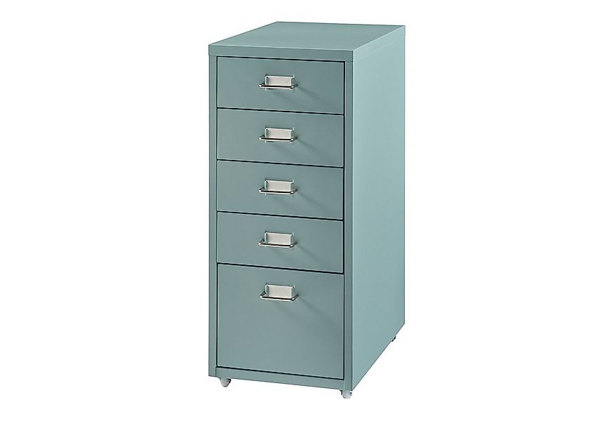 en.casa Rollcontainer, »Kökar« mit 5 Schubladen Bürowagen Mintgrün günstig online kaufen