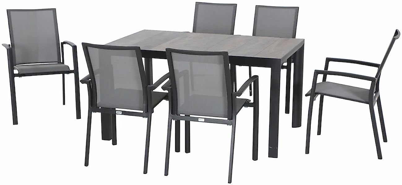 Siena Garden Garten-Essgruppe "Velia" 6x Dining Sessel: 56x66x89 cm, Tisch: günstig online kaufen