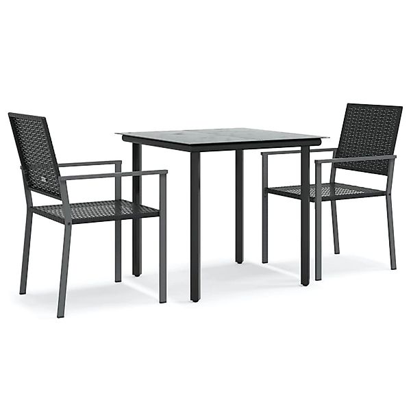 vidaXL 3-Tlg Garten-Essgruppe Poly Rattan und Stahl 3187019 günstig online kaufen