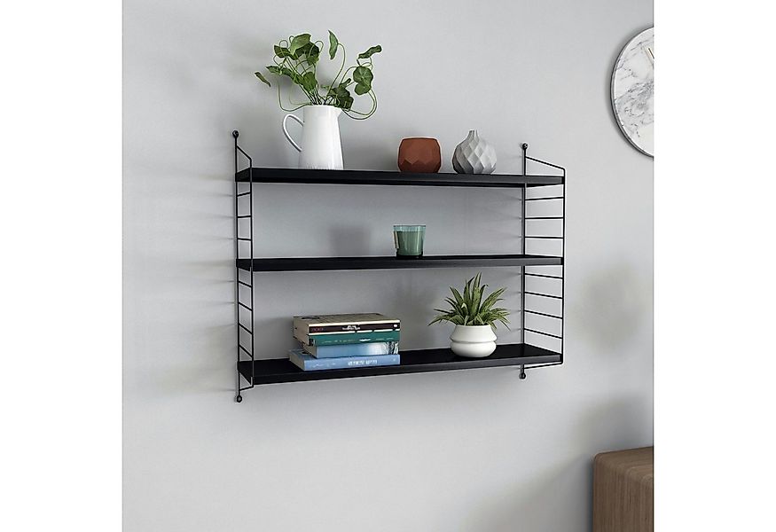 en.casa Wandregal, 2-tlg., »Strängnäs« Schwarz günstig online kaufen