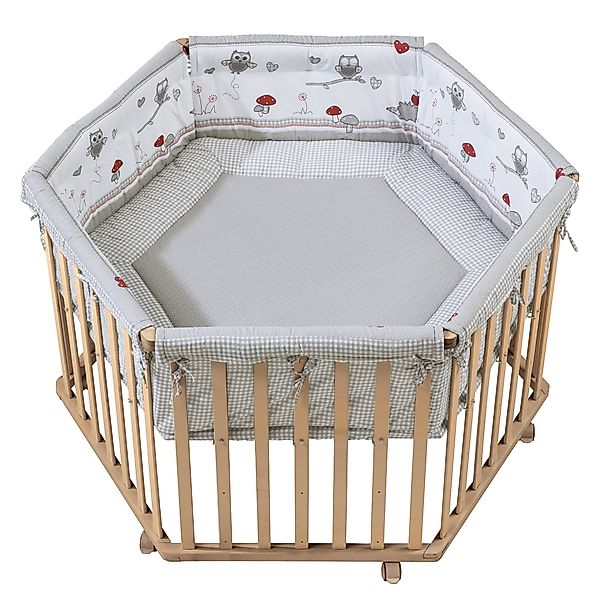 roba Laufgitter "Cosiplay Adam & Eule, natur, 6-eckig" bis 15 kg mit Stoffe günstig online kaufen