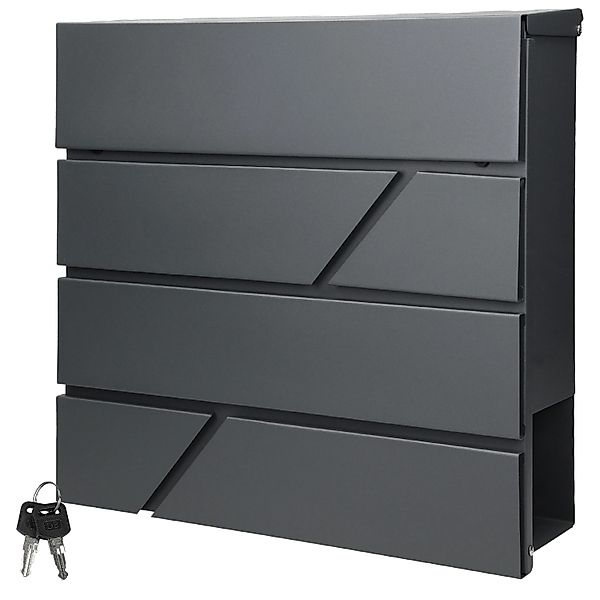 ML-Design Standbriefkasten Anthrazit mit Zeitungsfach Pfosten Silber Edelst günstig online kaufen