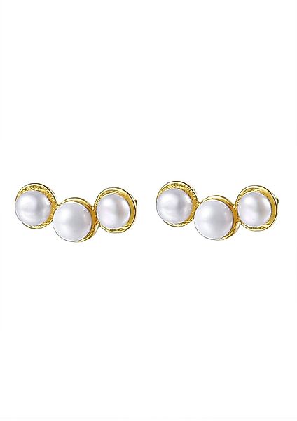 Hey Happiness Perlenohrringe Trio Perlen, Silber günstig online kaufen
