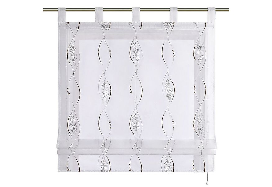 Joyswahl Raffrollo, mit Schlaufen, Küche Modern Schlaufenrollo Besticktmit günstig online kaufen