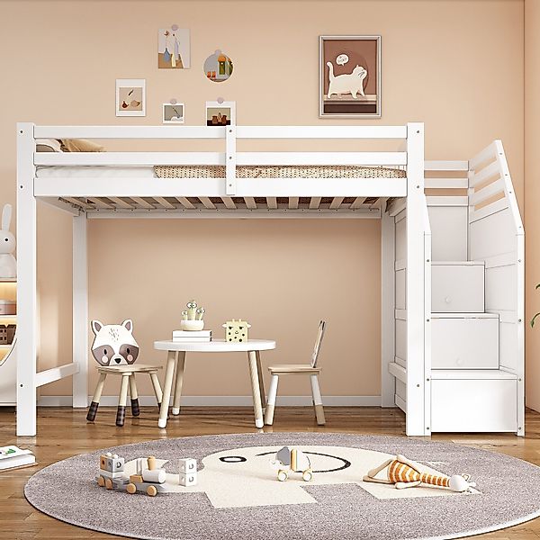 Ulife Hochbett Kinderbett Jugendbett Holzbett, Freier günstig online kaufen