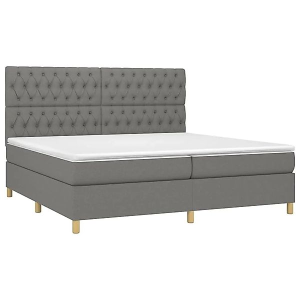 vidaXL Boxspringbett mit Matratze Dunkelgrau 200x200 cm Stoff 3142602 günstig online kaufen