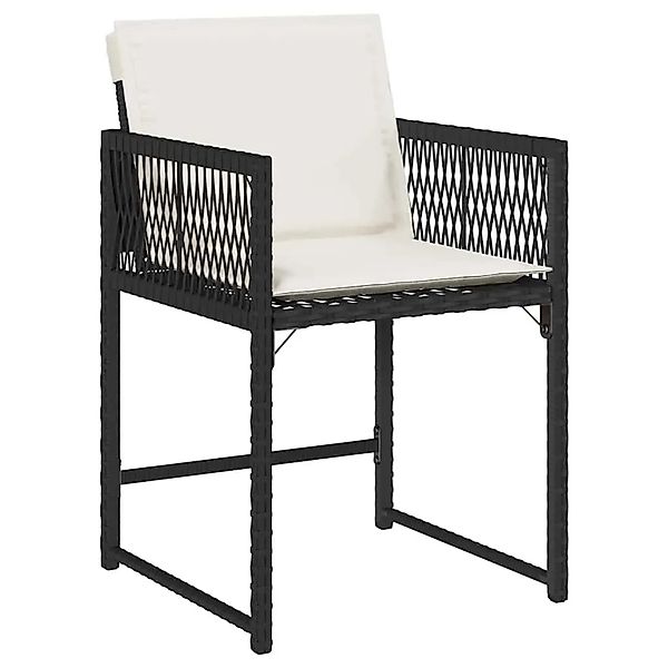 vidaXL Gartenstühle mit Kissen 4 Stk Schwarz Poly Rattan 365017 günstig online kaufen