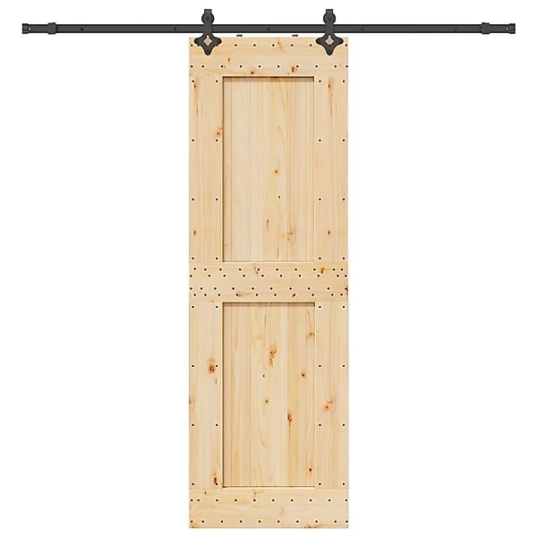 vidaXL Schiebetür mit Beschlag 70x210 cm Massivholz Kiefer 3332730 günstig online kaufen