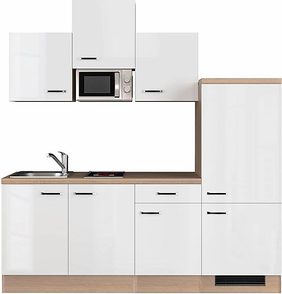 Flex-Well Küchenzeile "Florenz", Breite 210 cm, mit Kühlgerät und Glaskeram günstig online kaufen