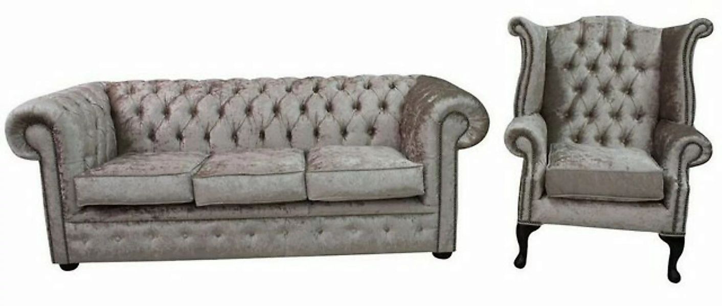 JVmoebel Chesterfield-Sofa Chesterfield Design Sofagarnitur 3 Sitzer + Ohre günstig online kaufen