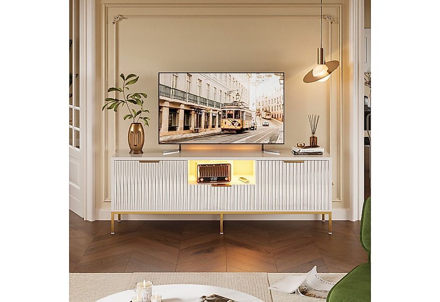 Bestier TV-Schrank TV-Schrank Lowboard für 65 Zoll & kleinere TVs, 144.8 x günstig online kaufen