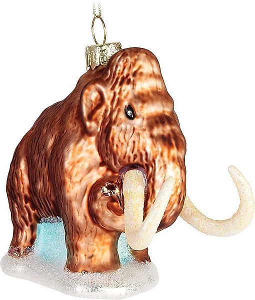BRUBAKER Weihnachtsbaumkugel Mammut Weihnachtskugel aus Glas - Handbemalt S günstig online kaufen