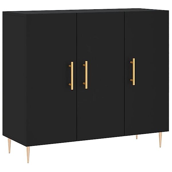 furnicato Sideboard Schwarz 90x34x80 cm Holzwerkstoff günstig online kaufen