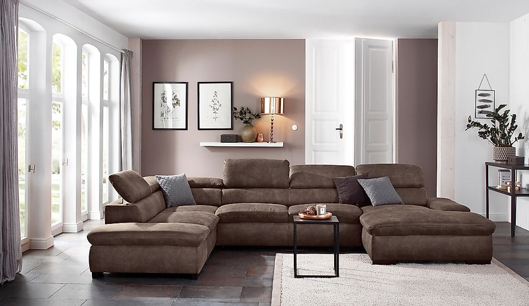 Home affaire Wohnlandschaft Alberto U-Form, mit günstig online kaufen