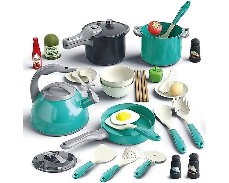 DOPWii Spielküche 32 Küchenspielzeuge mit Spritztöpfen und -pfannen, realis günstig online kaufen