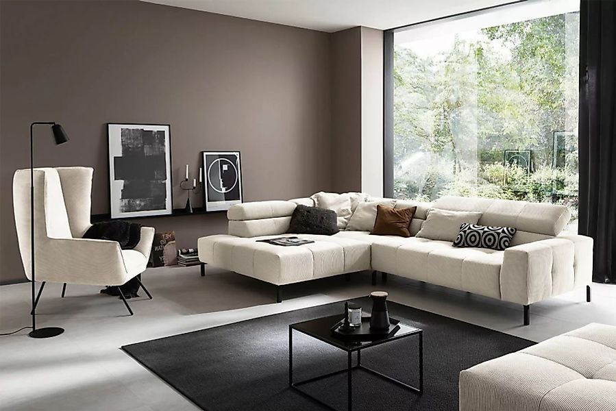 KAWOLA Ecksofa OHIO, Sofa Feincord, mit od. ohne Sitzvorzug, versch. Farben günstig online kaufen