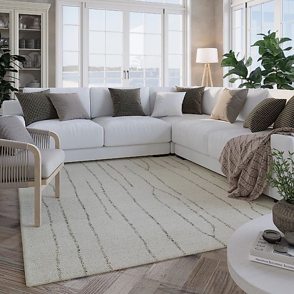 Wecon home Wollteppich "Hamptons THIRTYNINE" rund 10 mm Höhe Schurwolle, Ku günstig online kaufen