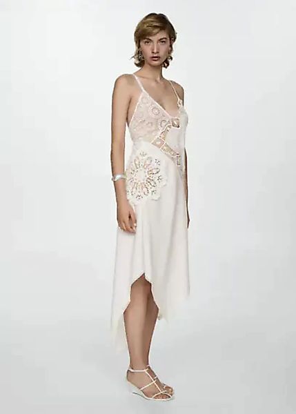 Asymmetrisches Kleid mit bestickten Einsätzen günstig online kaufen