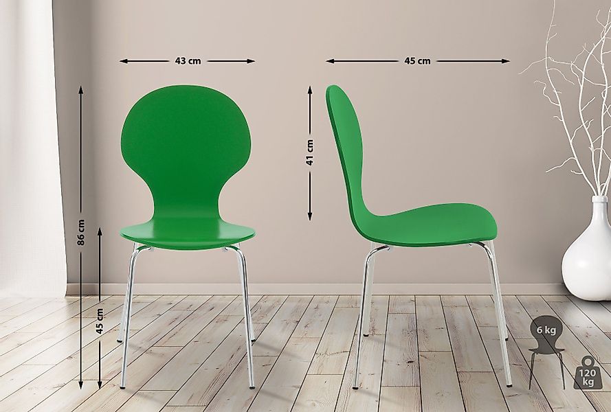 CLP Besucherstuhl Diego (2er Set), stapelbar günstig online kaufen