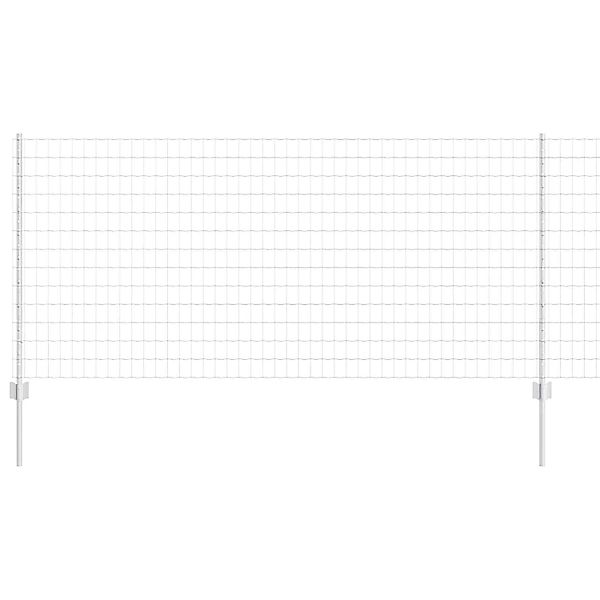 vidaXL Zaun mit Pfosten Silber 1 x 25 m Stahl 3336190 günstig online kaufen