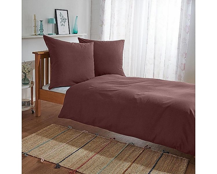 TRAUMSCHLAF Bettwäsche Uni Feinbiber, Biber, 2 teilig, feine warme weiche B günstig online kaufen