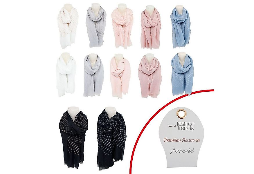 VewoTex Modeschal Damen Sommer Schal Glitzer Linien » leichtes Halstuch 180 günstig online kaufen